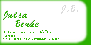 julia benke business card